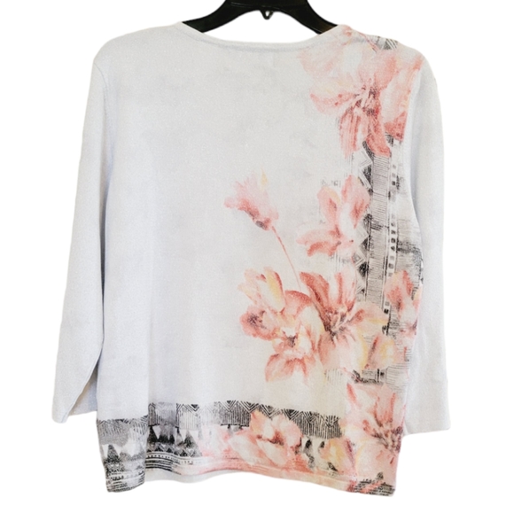 Alfred Dunner Petite Metallic Floral Blouse - Picture 3 of 9